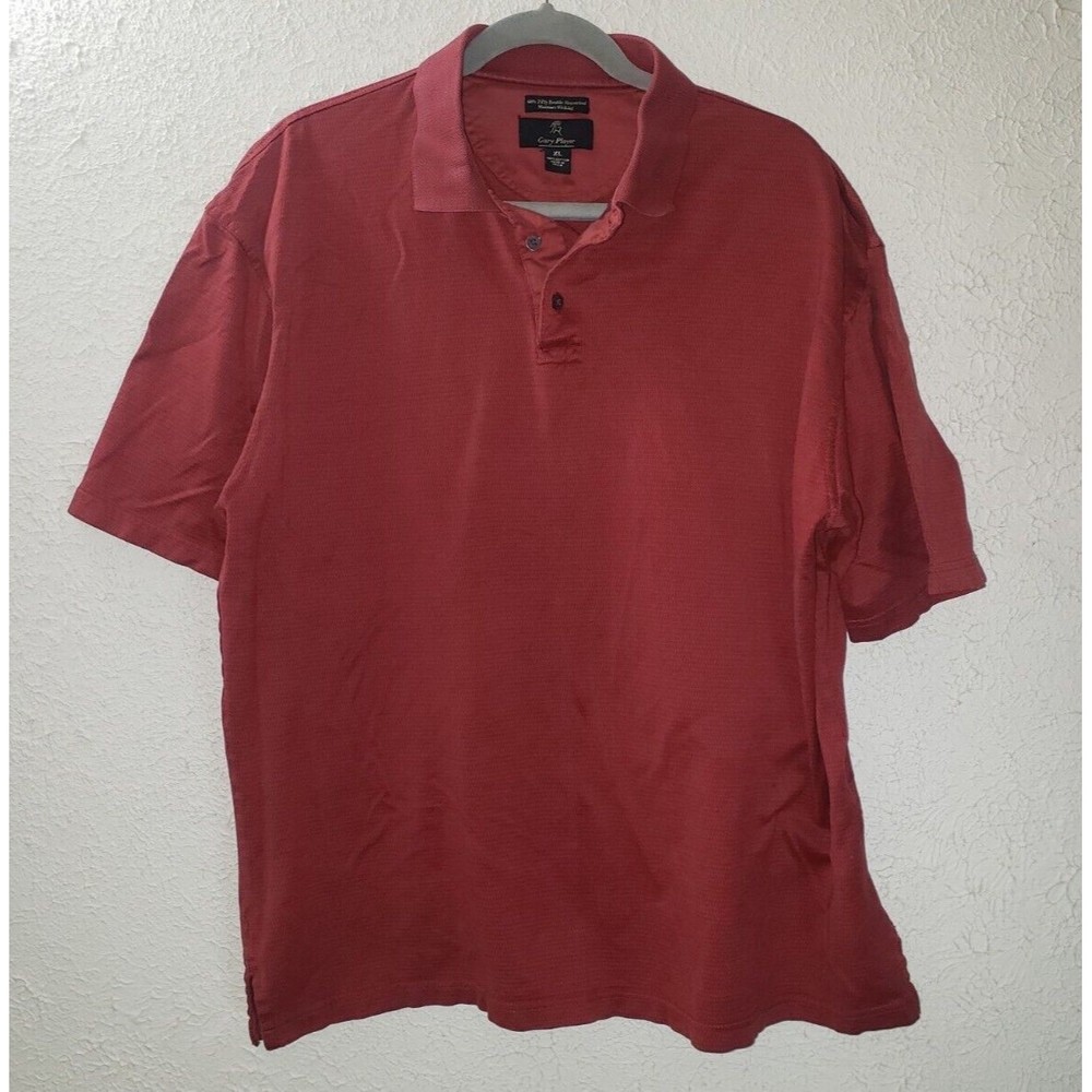 Gary Player Sz XL 60's 2-Ply Moisture Wicking Men's Red Polo Golf Casual Shirt